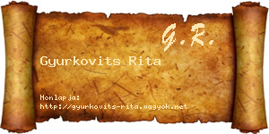 Gyurkovits Rita névjegykártya