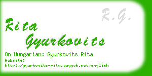 rita gyurkovits business card